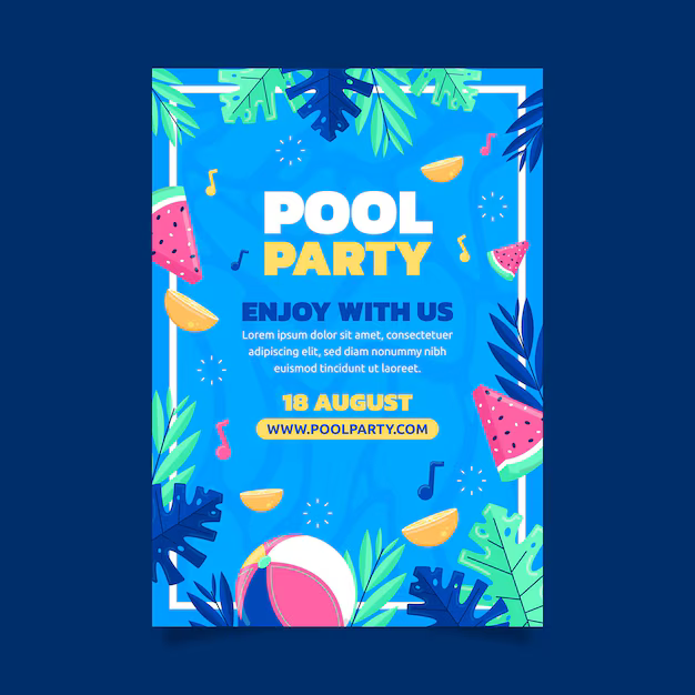 Pool Party Invitation Vectors