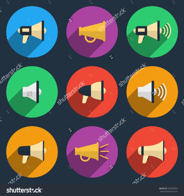Rounded line Megaphone Icons