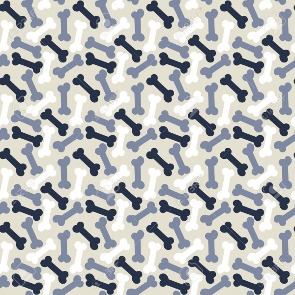 Seamless pattern with dog bone in gray tone