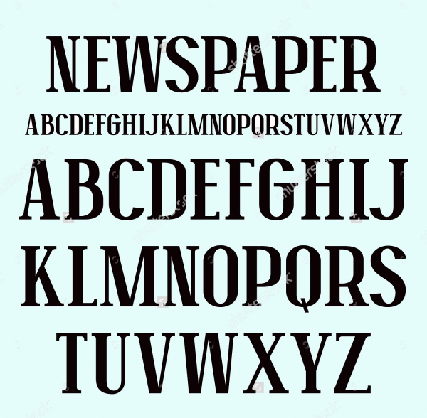 Serif font in newspaper style