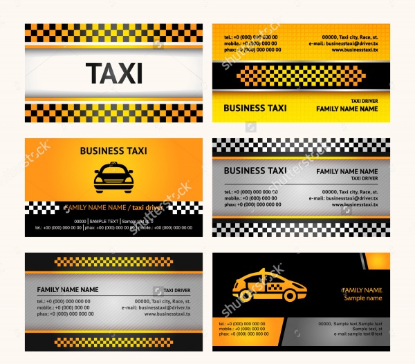 Set Of Business Cards For taxi drivers