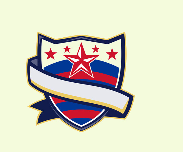 Shield With Stars and Stripes Ribbon