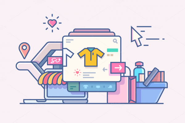Shop online design concept Vector