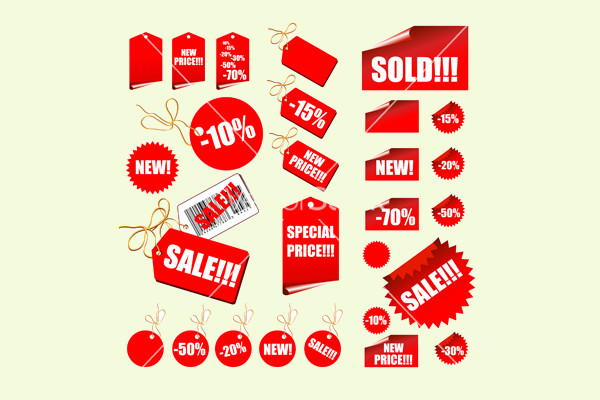 Shopping retail sales tags vector