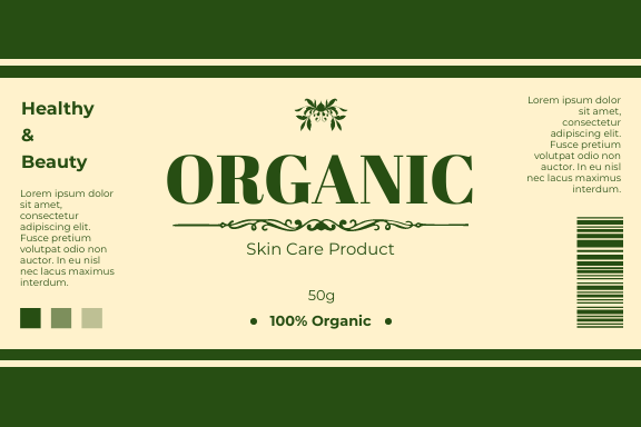 Skin Care Beauty Product Label 