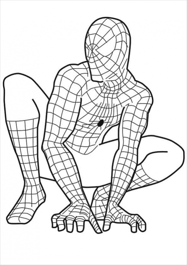 Spiderman Famous Pose Coloring Page