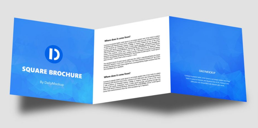 Square Brochure Mockup Free PSD