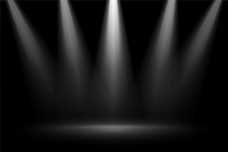 Stage Focus Spotlights on Black Background