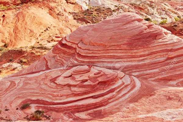 Striped colorful sedimentary rock Texture