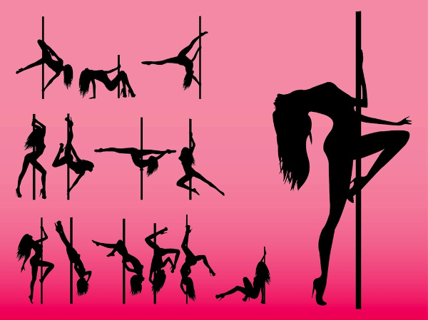 Pole girl illustration dancer strip vector stripper 