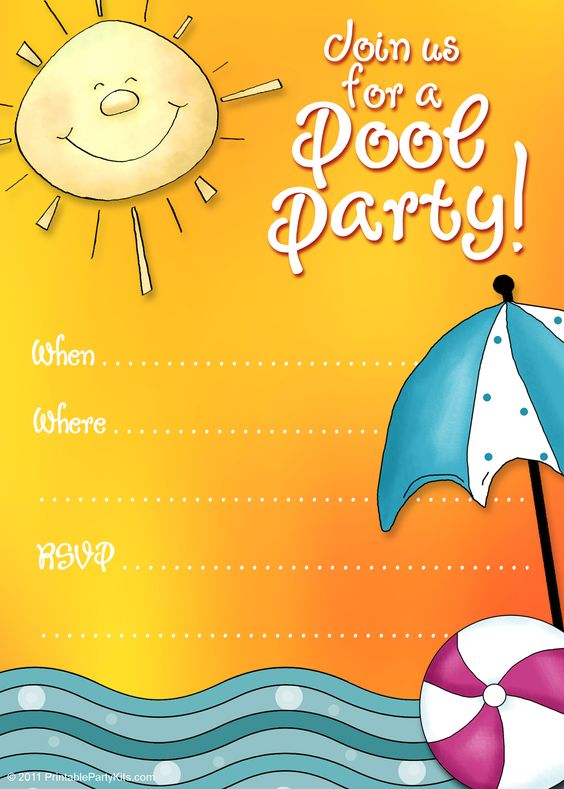 Summer Pool Party Invitation