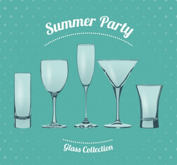 Summer party glasses Vector