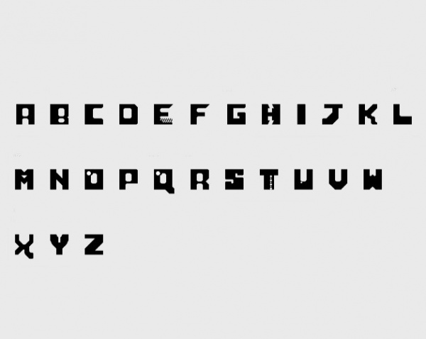 Techno Font Character set