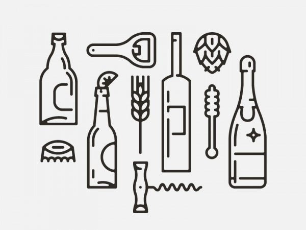 Thin Outlined Bottle Vector