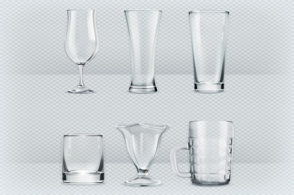Transparent glasses goblets Vector