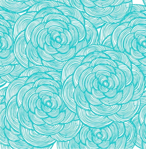 Turquoise linear flowers Pattern