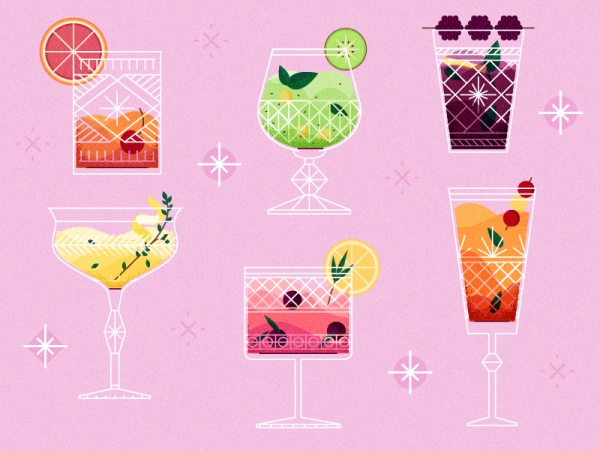 Vintage Cocktail Glass Vector