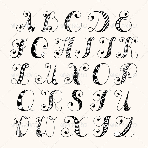 alphabet fonts for tattoos