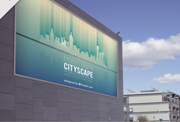 billboard of cityscape Mockup