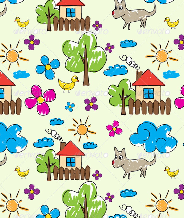 cartoon doodle pattern