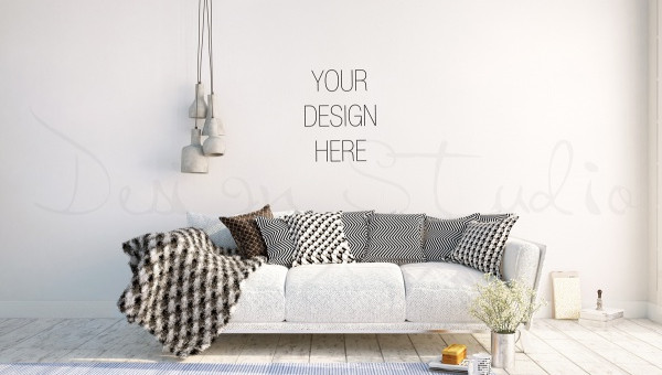 Art & Collectibles Wall mockup in home interior Drawing & Illustration ...