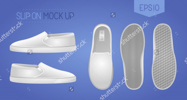 Blank slip-on shoes mock up