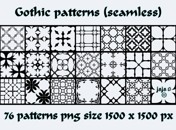 76 Gothic PatternsFor Photoshop