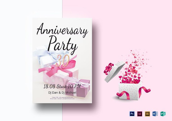 anniversary party flyer template to print