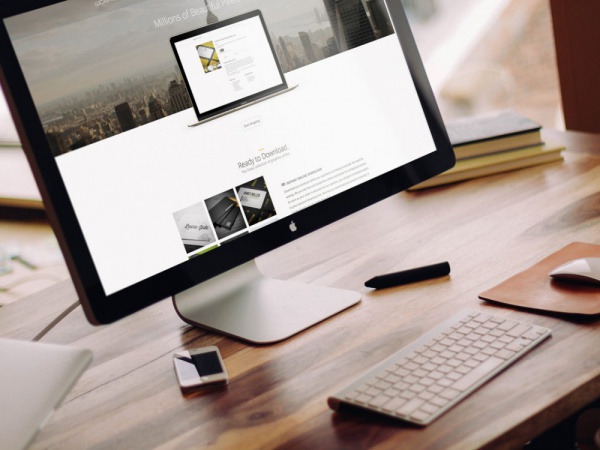 Apple iMac on Desk Mockup