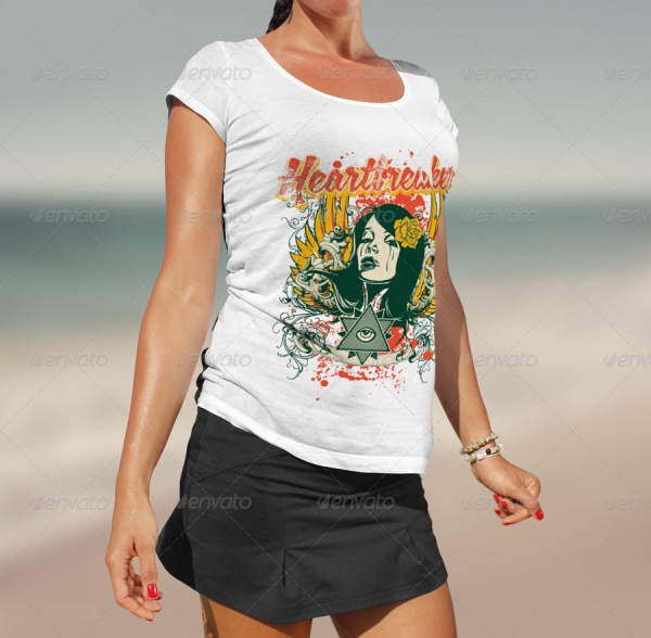 Beach T-Shirt Mock-up