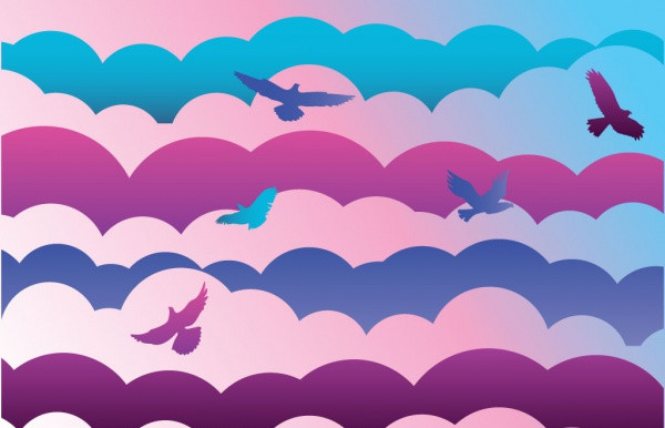 Beautiful Sky Vector For Spring