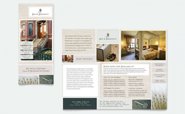 Bed & Breakfast Motel Tri Fold Brochure