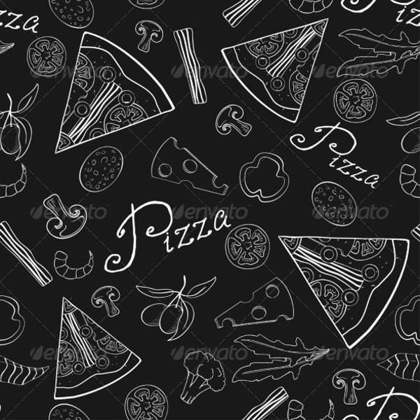 Black and White Pizza Pattern