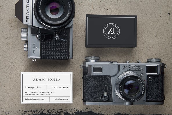 Cameras Business Card Mockup