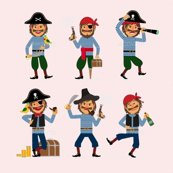 Cartoon Pirate Vector Character