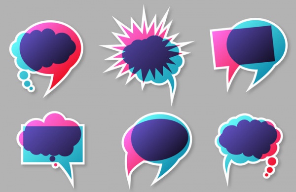 Colorful Speech Vector Bubbles