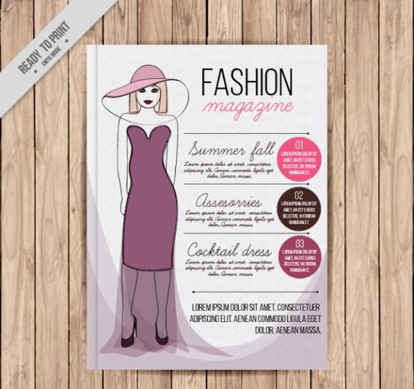 Cover Fashion Magazine With a Model Brochure