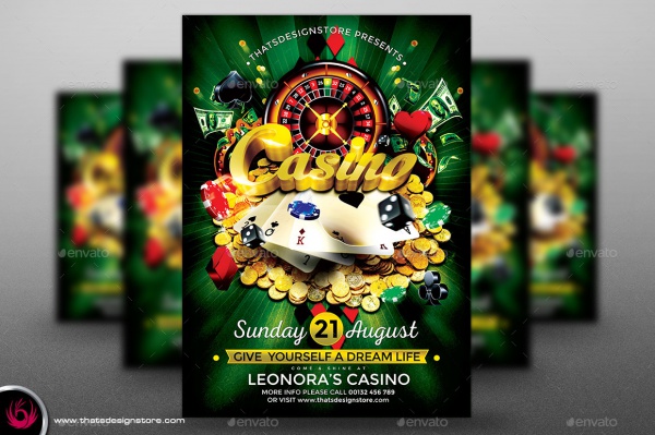 Customizable Casino PSD Flyer