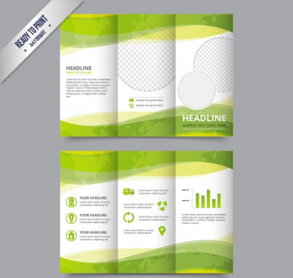Eco brochure template in green color