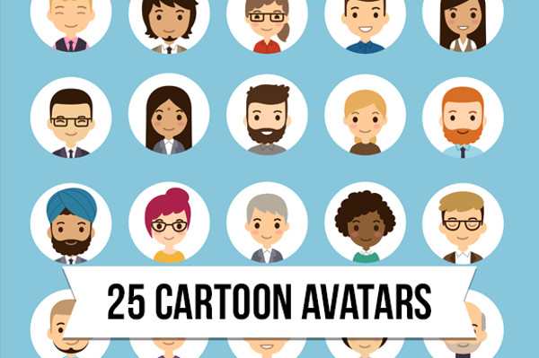 Editable Cartoon Vector Avatars