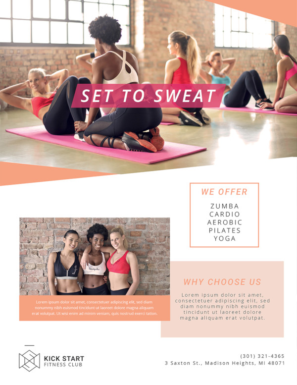 fitness health club flyer