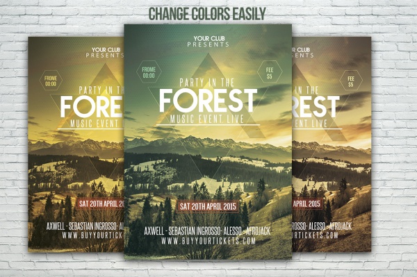 Forest Party Festival Flyer Template