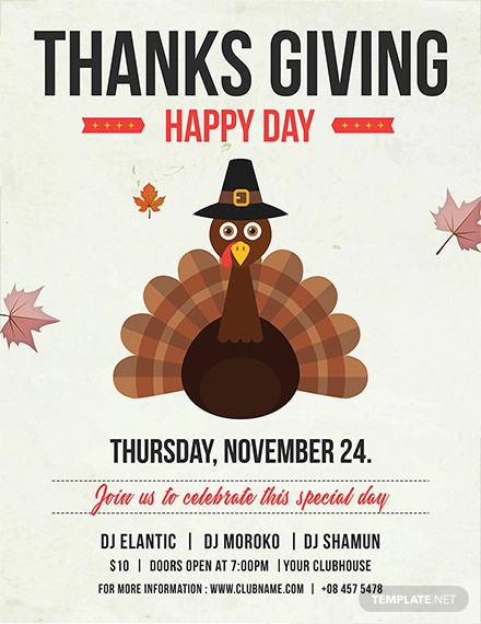 free happy thanksgiving flyer template