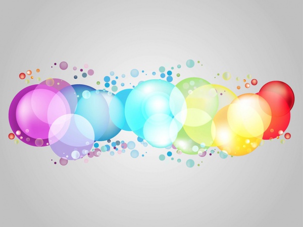 Decorative Rainbow Bubbles Vector