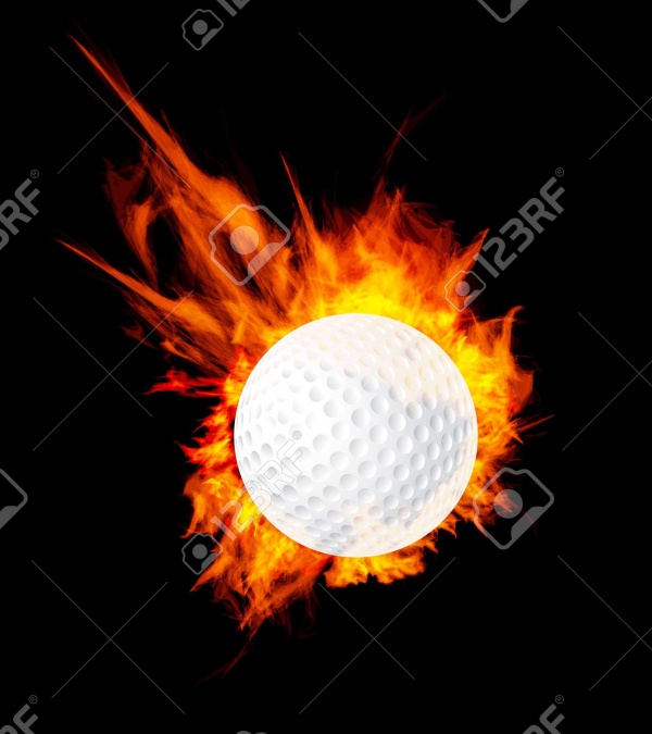 GolfBall On Fire Stock Vector