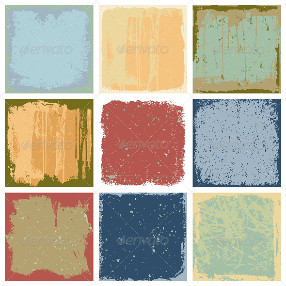 Grunge Square Backgrounds Vector