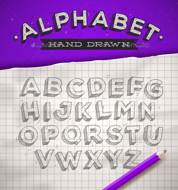 Sketch font letter Royalty Free Vector Image  VectorStock