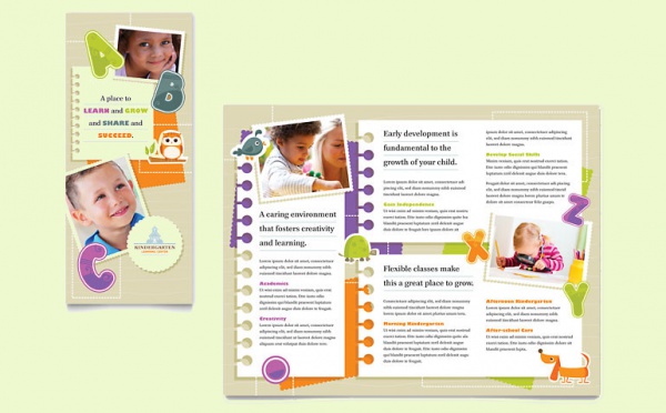 Kindergarten Tri Fold Brochure Template
