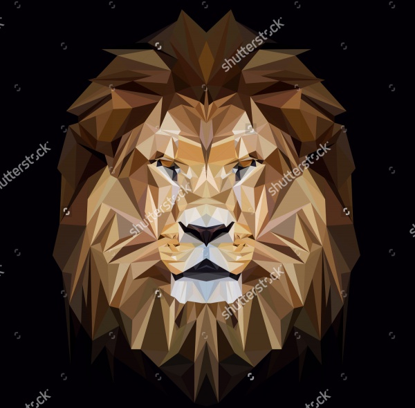 Lion low poly design Vector