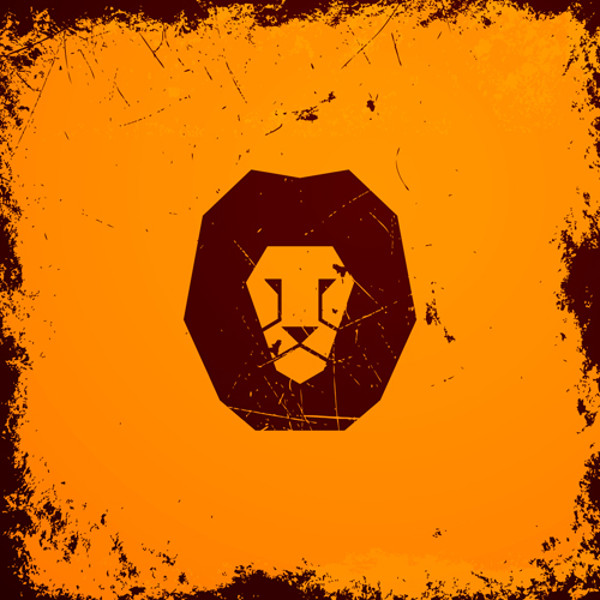 Lionhead with vintage grunge vector